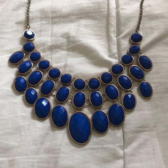 Blue and Gold Chunky Necklace - Picture 2 of 5